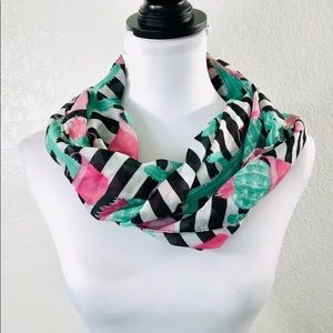 Scarf Rectangle Cactus Succulents Stripe 64” X 13”